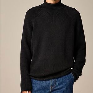 J. Crew 100% cotton 1988 re-issue black roll neck sweater - men’s size large